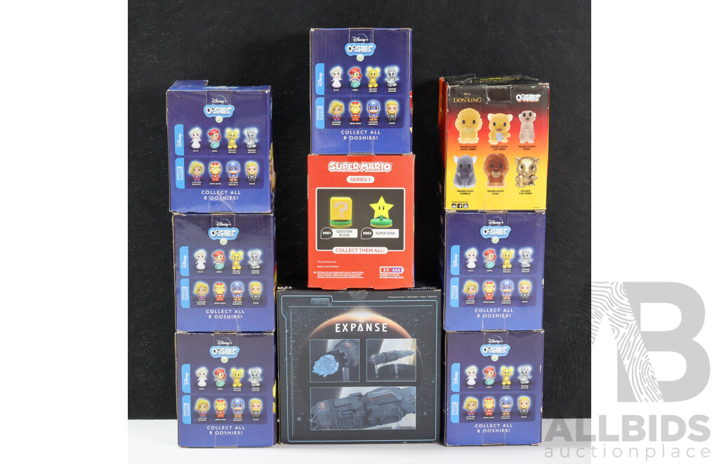 Collection of Ooshies and Icons Including Disney, Marvel and Rocinante