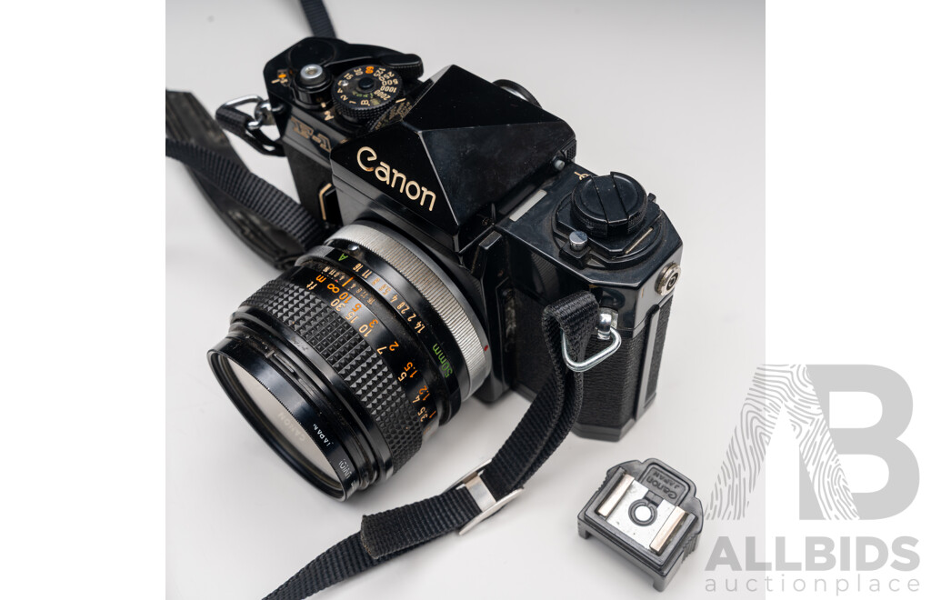 Canon F-1 Camera Kit with Multiple Lenses, Flash, Light Meter and Accessories