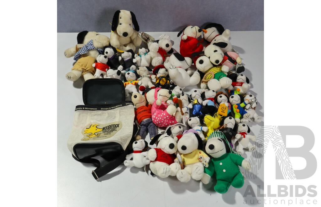 Large Collection Items Related to Snoopy Including Books, Soft Toys and More