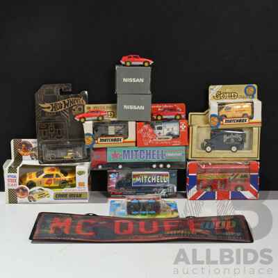 Collection of Boxed Matchbox, Hot Wheels, Days Gone Vehicles Including NASCAR, Thomas and Friends, Trucks, Bus