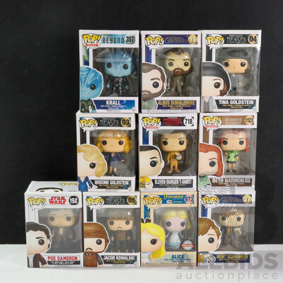 Funko Pop! Figures Including Stranger Things, Crimes of Grindelwald, Fantastic Beasts, Star Trek, Newt Scamander, Star Wars, Queens Gambit