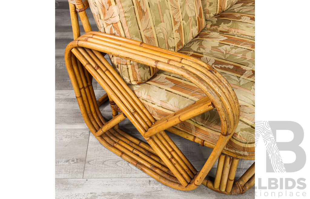 Vintage Cane Pretzel Three Seater Lounge by Paul Frankl