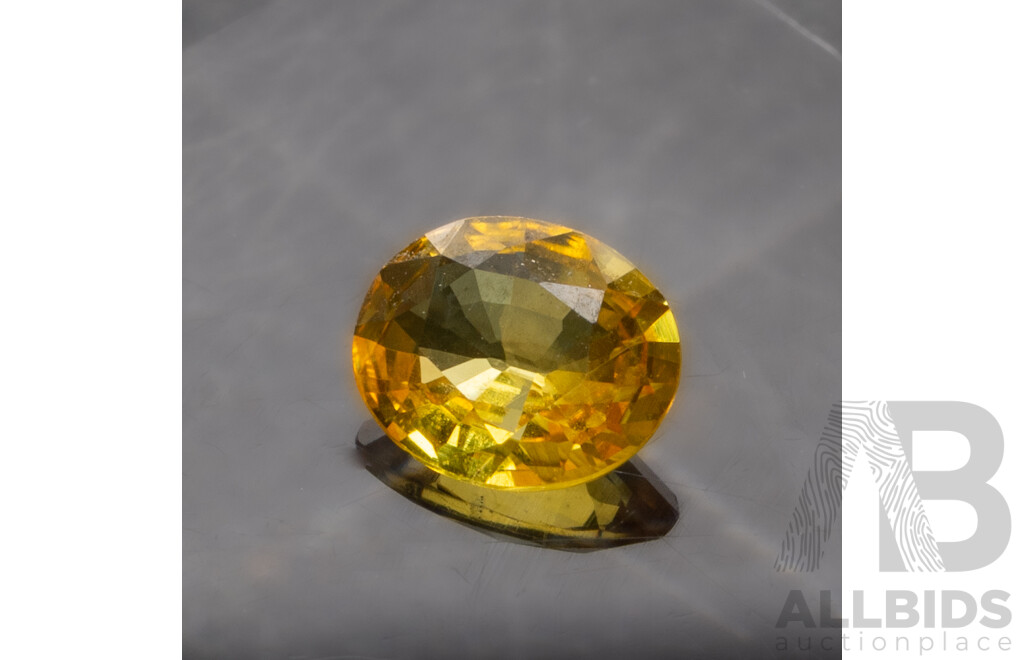 Yellow Sapphire, Natural Oval Cut Gemstone, Songea, Tanzania, 0.42ct