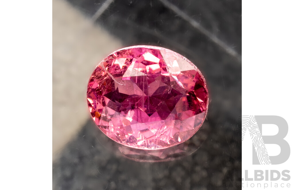 Tourmaline, Purplish Pink Natural Unheated Oval Cut Gemstone, Mozambique, 0.96ct
