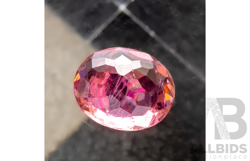 Tourmaline, Purplish Pink Natural Unheated Oval Cut Gemstone, Mozambique, 0.96ct