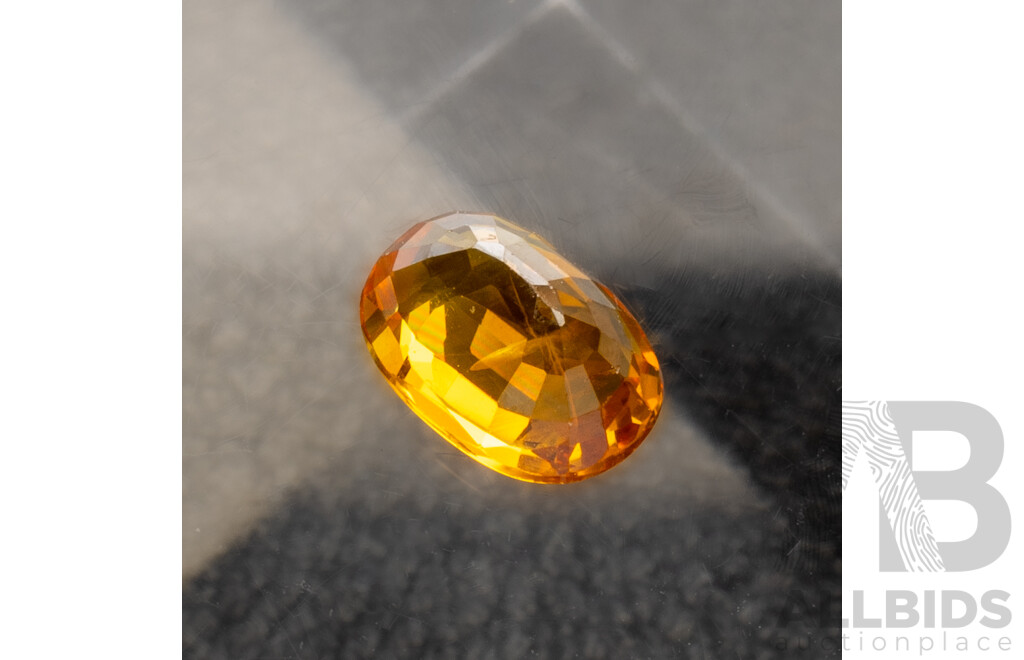 Yellow Sapphire, Natural Oval Cut Gemstone, Thailand, 1.07ct