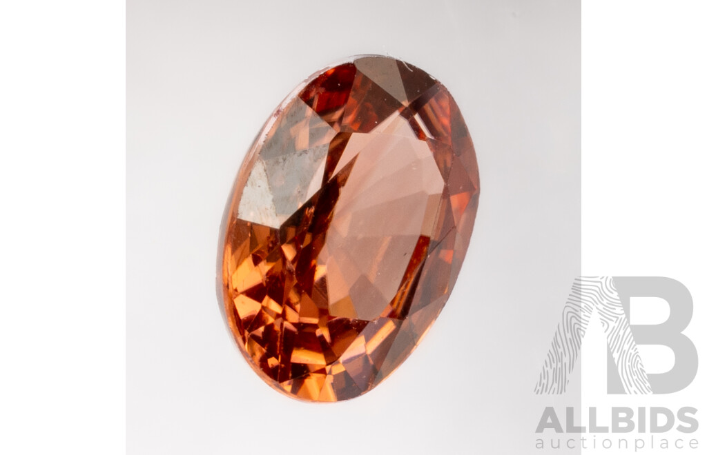 Imperial Champagne Zircon, Natural Oval Cut Gemstone, Tanzania, 1.66ct