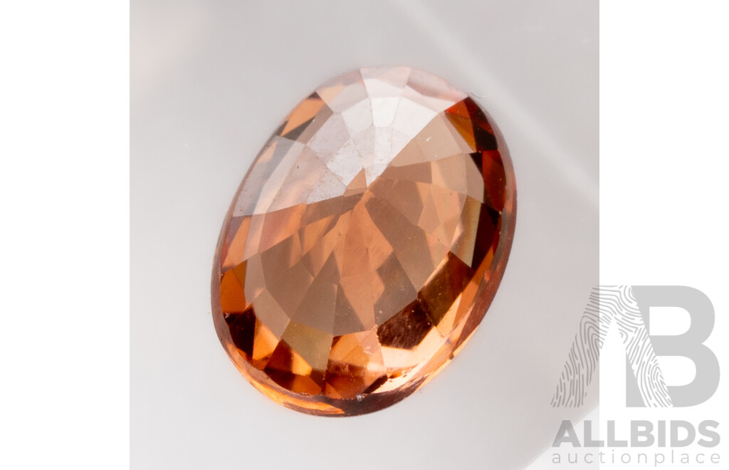 Imperial Champagne Zircon, Natural Oval Cut Gemstone, Tanzania, 1.66ct