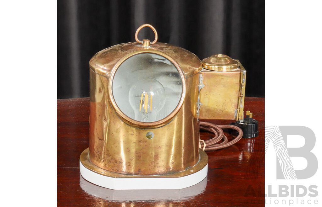 Brass Binnacle Housing Form Table Lamp