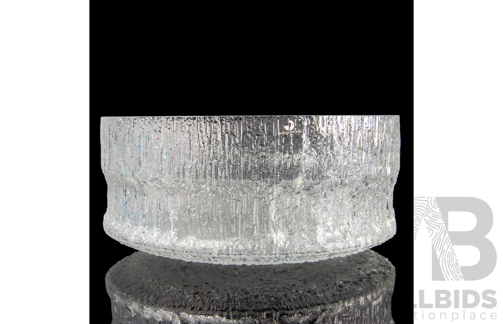 Mid Century Iitala Ultima Thule Serving Bowl Aong with Three Bowls by Oiva Toikka for Nuutajarvi in Flora Pattern