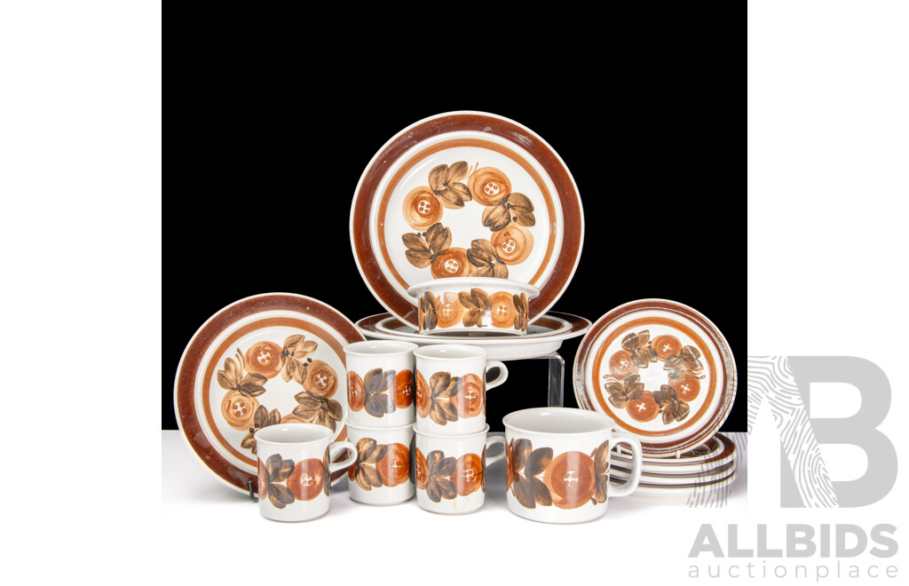 Collection 14 Pieces Mid Century Arabia Dinnerware by Ulla Procope