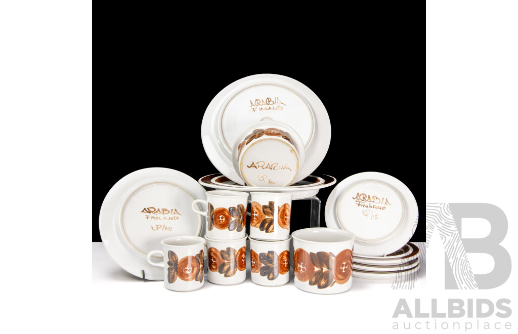 Collection 14 Pieces Mid Century Arabia Dinnerware by Ulla Procope