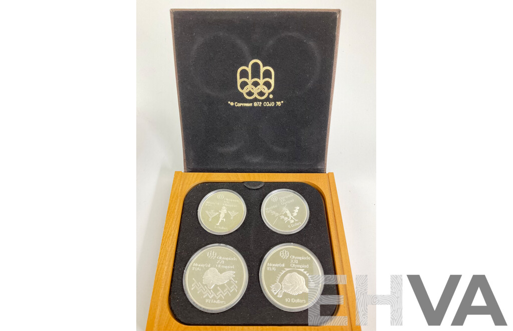 Canada 1976 Four Silver Proof Coin Set, Montreal Olympic Games .925