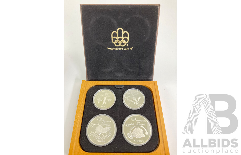 Canada 1976 Four Silver Proof Coin Set, Montreal Olympic Games .925
