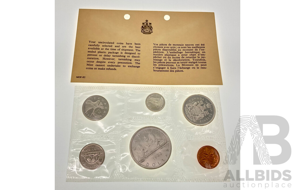 Canada 1966 Six UNC Coin Set