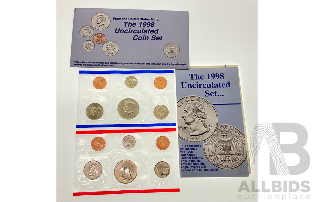 USA 1998 UNC Coin Sets, Denver and Philadelphia Mints