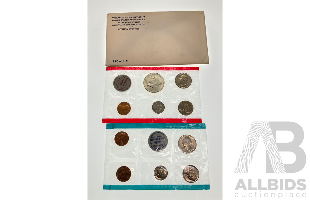 USA 1970 UNC Coin Sets, Denver, San Fransisco and Philadelphia Mints