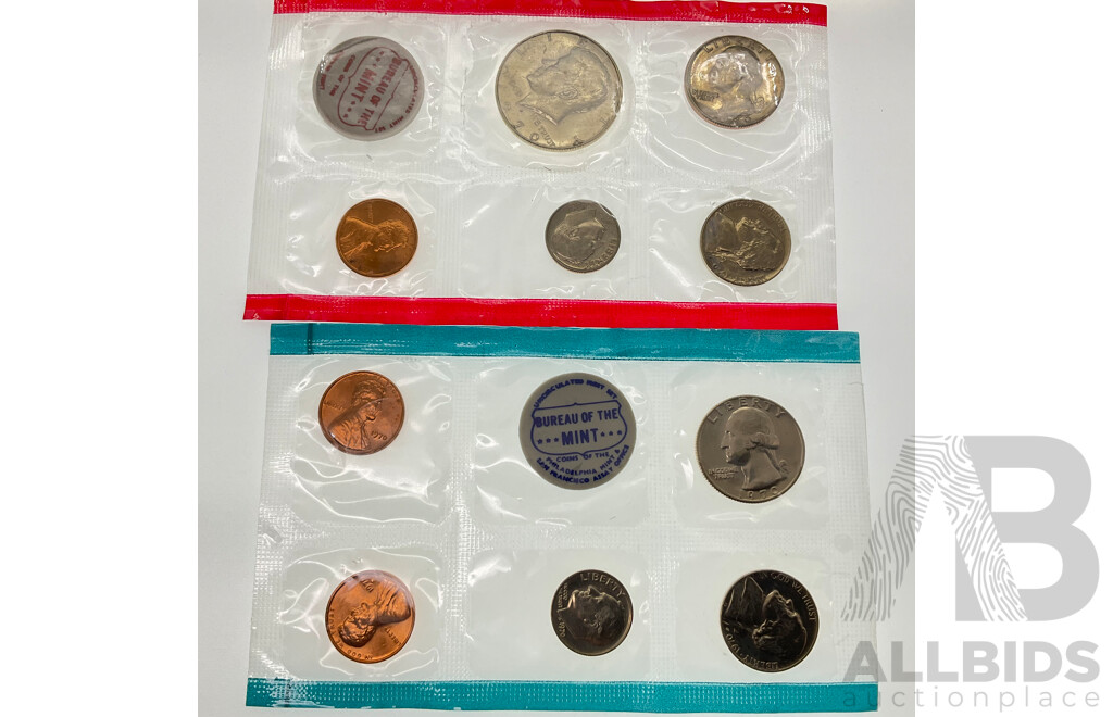 USA 1970 UNC Coin Sets, Denver, San Fransisco and Philadelphia Mints