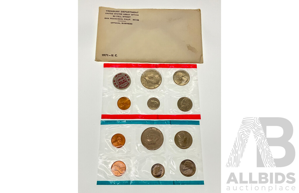 USA 1971 UNC Coin Sets, Denver, San Fransisco and Philadelphia Mints
