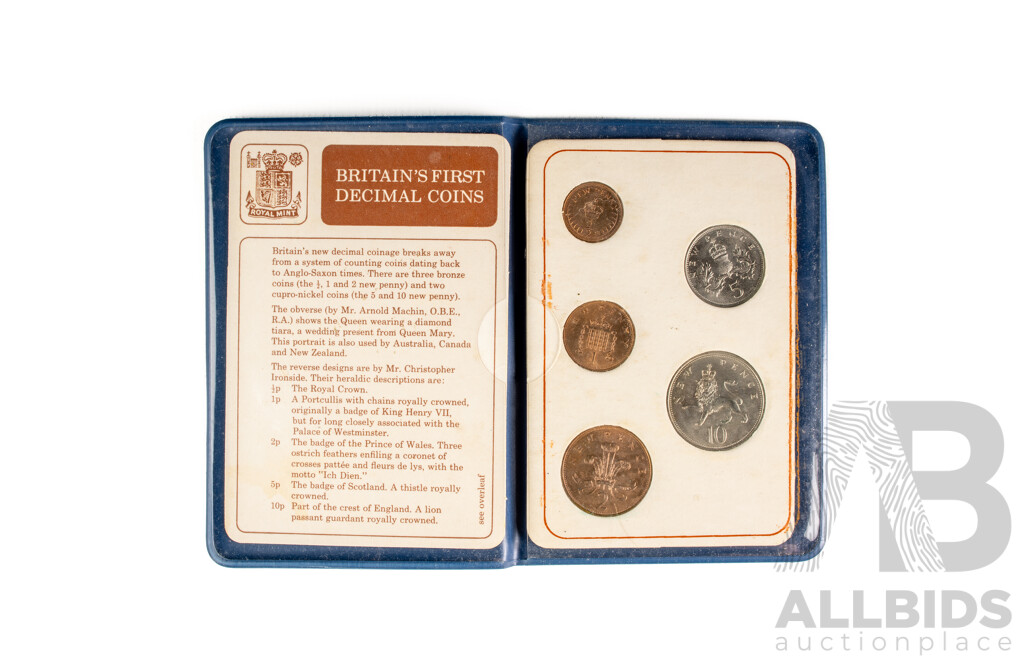Australian RAM 1978 Six UNC Coin Set and Britains First Decimal UNC Coin Set