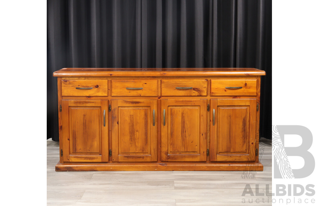 Modern Pine Four Door Sideboard