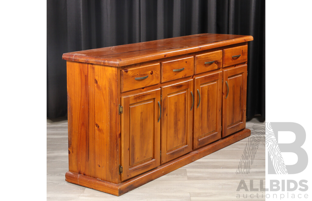 Modern Pine Four Door Sideboard