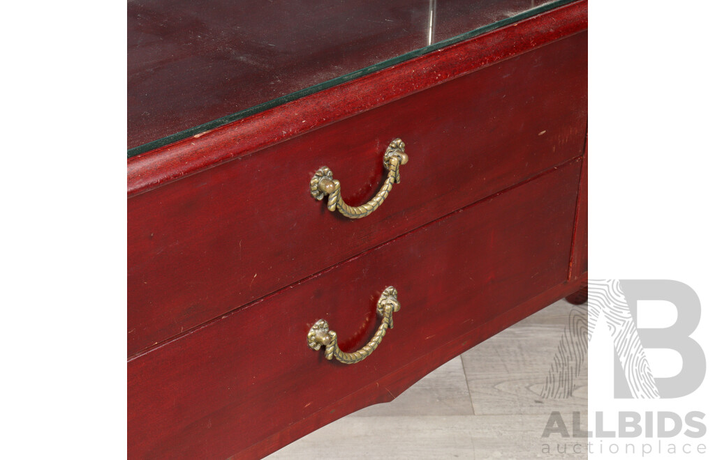 Queen Anne Style Mirrored Back Dressing Table