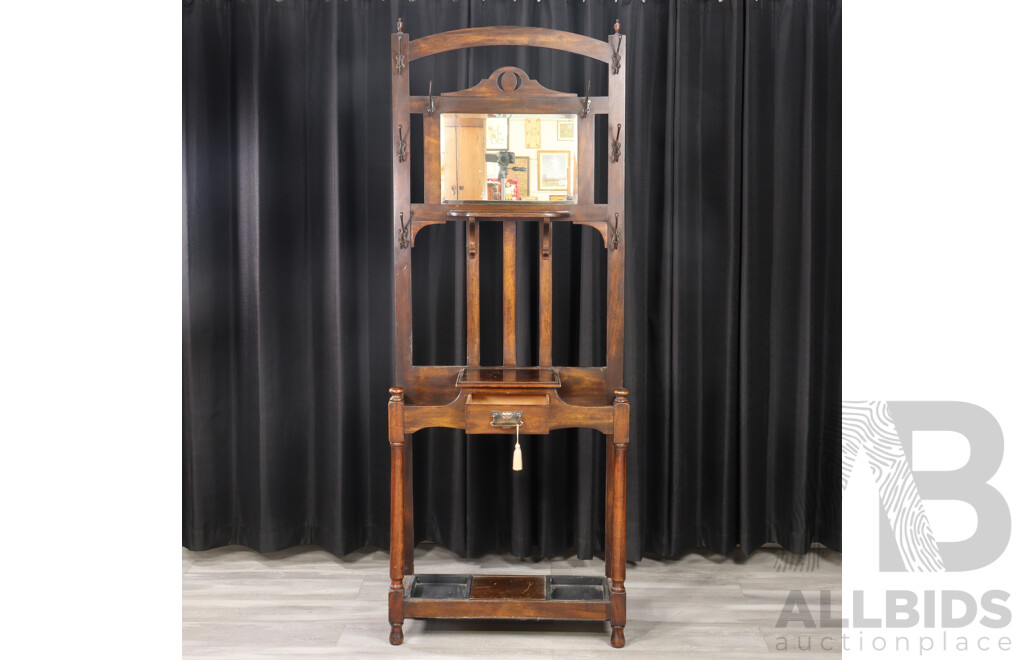 Late Edwardian Mirrored Back Hall Stand