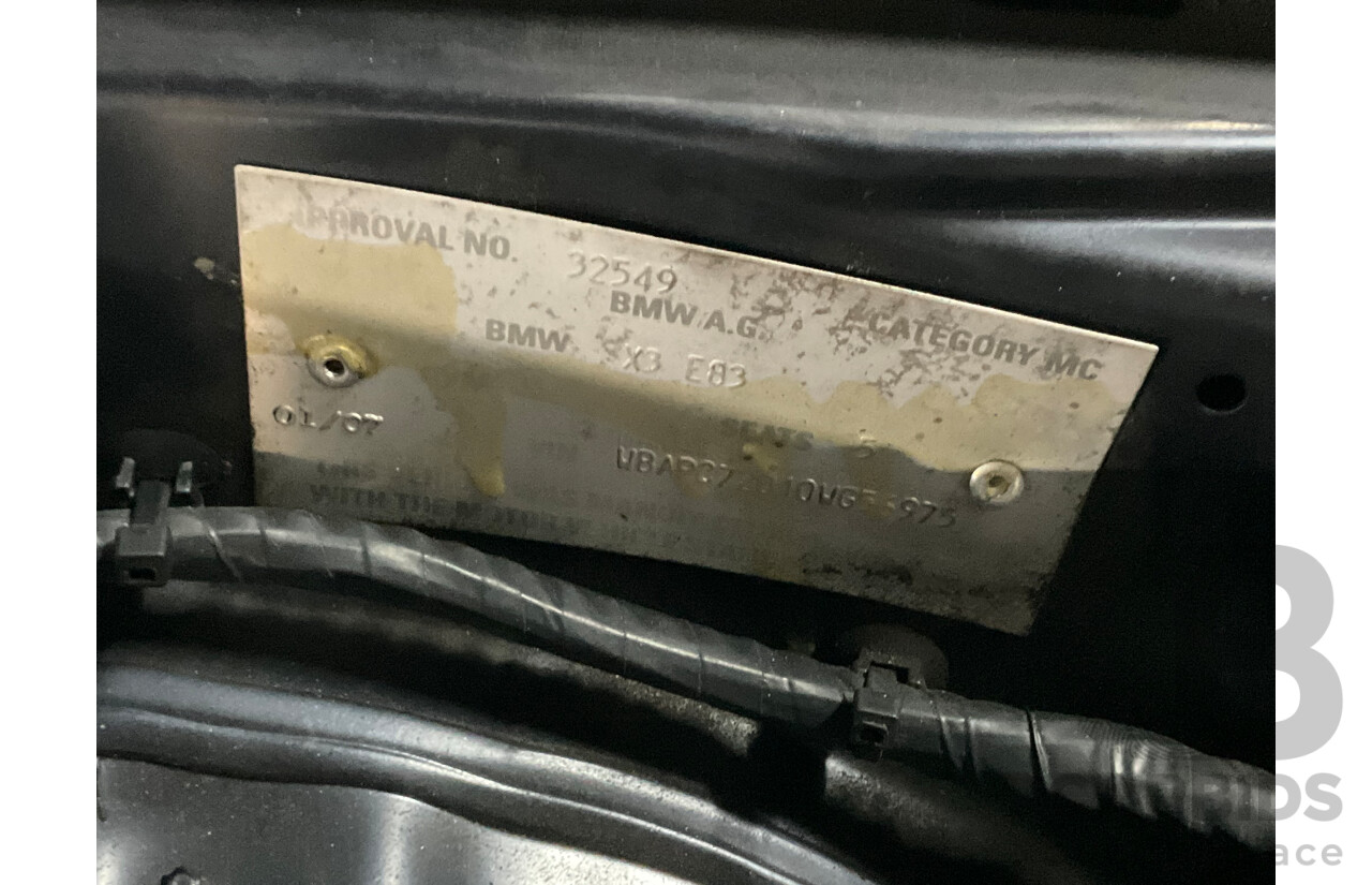 1/2007 BMW X3 2.5si M Sport (AWD) E83 MY07 4d Wagon Monaco Blue Metallic 2.5L