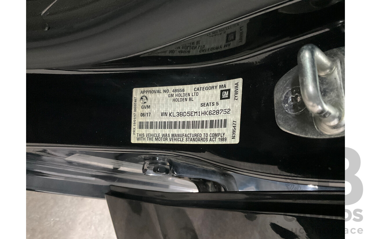 06/2017 Holden Astra LS Plus (FWD) BL MY17 4d Sedan Mineral Black Turbo 1.4L