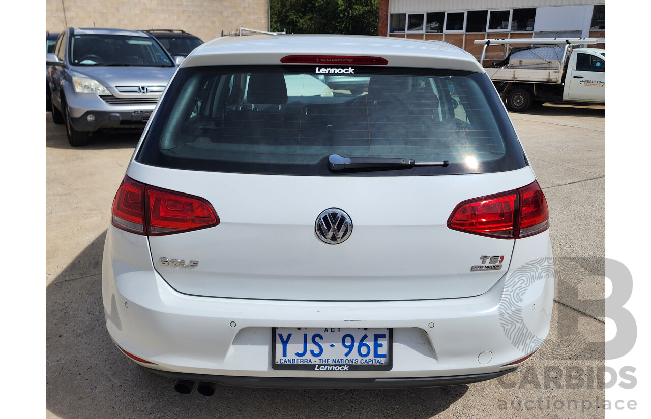 9/2013 Volkswagen Golf 90 TSI Comfortline AU 5d Hatchback White 1.4L