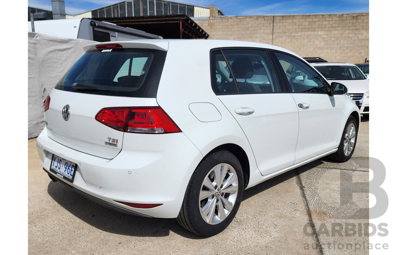 9/2013 Volkswagen Golf 90 TSI Comfortline AU 5d Hatchback White 1.4L
