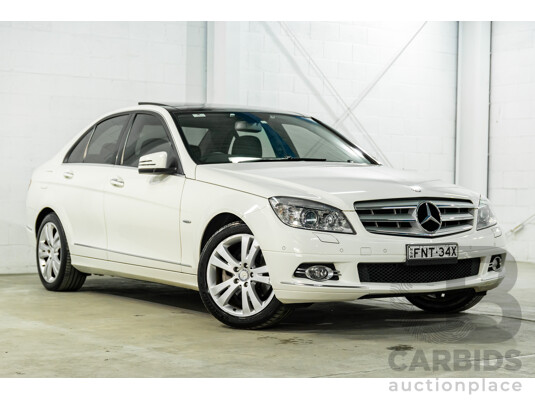 7/2009 Mercedes-Benz C200 Kompressor Avantgarde W204 4d Sedan Calcite White Supercharged 1.8L
