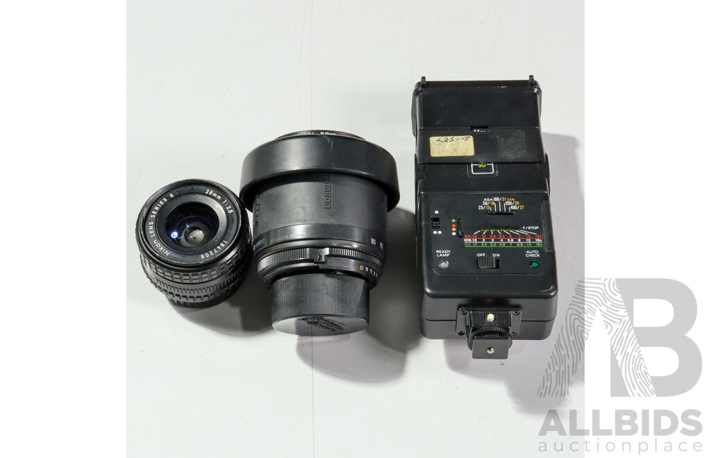 Vintage Nikon 35mm Cameras in Soft Case with Three Lenses, Nikon F 801 AF Camera in Soft Case, Two Nikon F 801& One Nikon F 90x Cameras