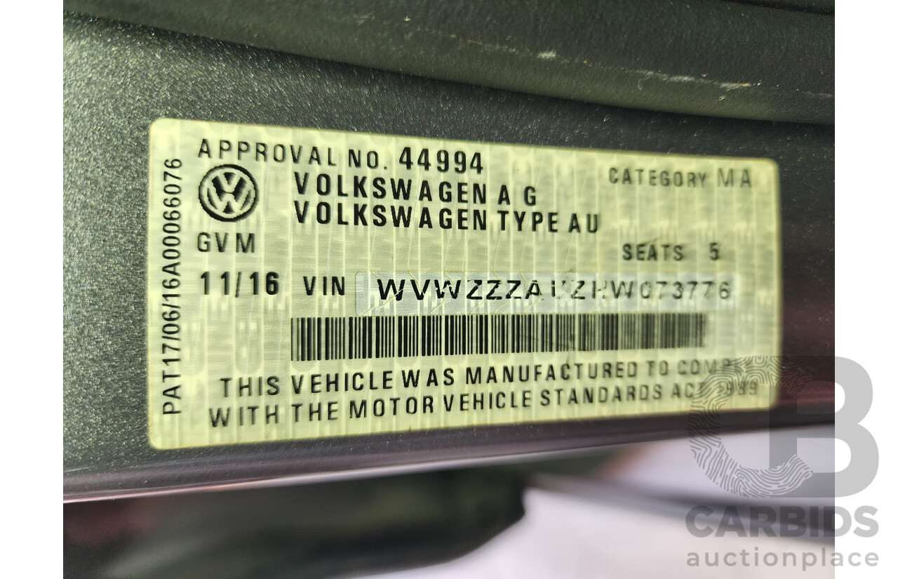 11/2016 Volkswagen Golf 110 TSI Highline AU MY17 5d Hatchback Grey 1.4L