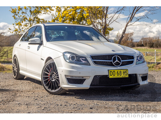11/2011 Mercedes Benz C63 AMG Performance Package Plus W204 MY11 4d Sedan Calcite White V8 6.3L
