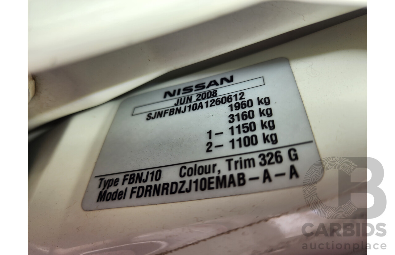 3/2009 Nissan Dualis ST (4x4) J10 4d Wagon Arctic White 2.0L