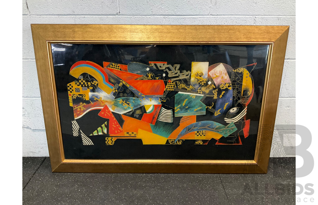 West Germany Jug (390/40), English Chamber Pot, Assorted Crystal Vases, Large Framed Printed Picture and More - Lot of 8