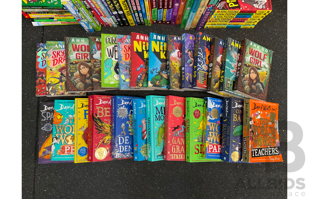 Huge Collection of Kids Books, Including Diary of a Wimpy Kid, David Walliams, Anh Do, the Storey Treehouse, Real Pigeons and More