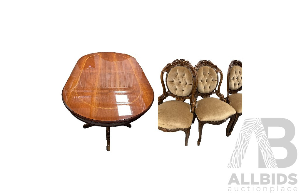 Extendable Dining Table Set with 8 Chairs