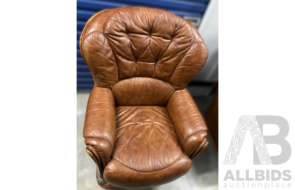 Sofa Suit in Tan Leather 2+1+1