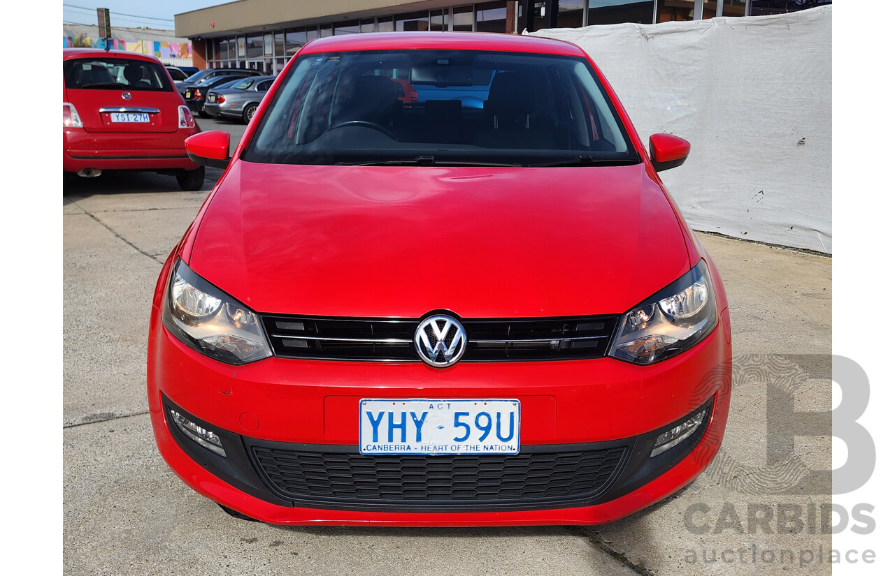 8/2012 Volkswagen Polo 77 TSI Comfortline 6R MY12 5d Hatchback Red 1.2L