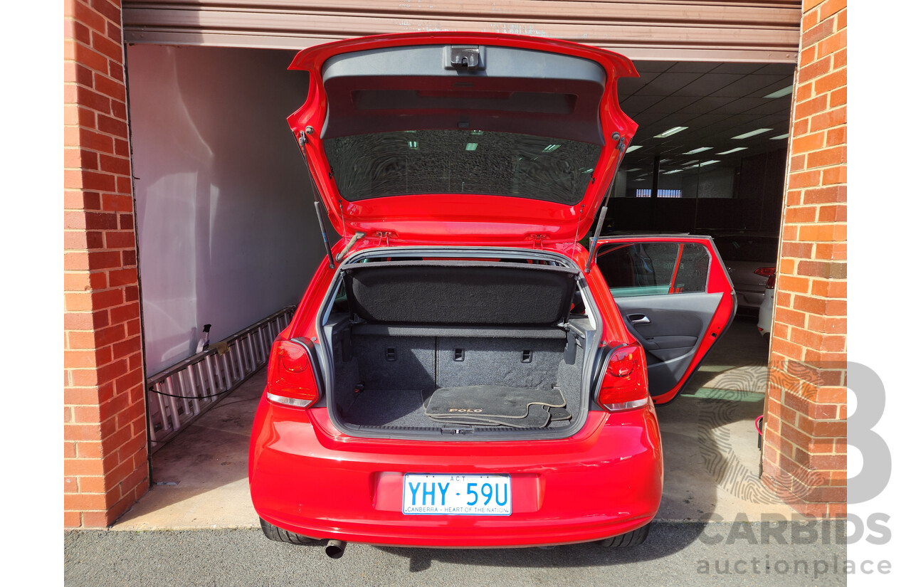 8/2012 Volkswagen Polo 77 TSI Comfortline 6R MY12 5d Hatchback Red 1.2L