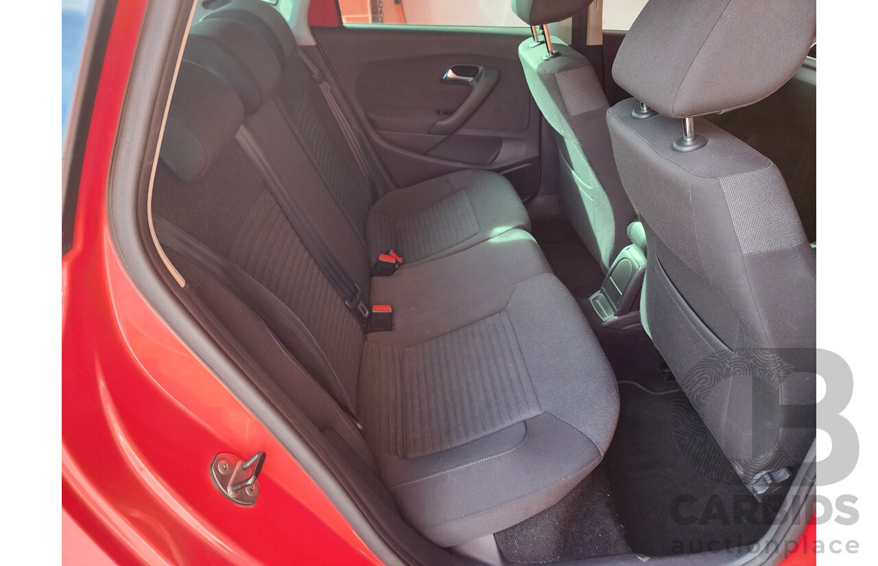 8/2012 Volkswagen Polo 77 TSI Comfortline 6R MY12 5d Hatchback Red 1.2L