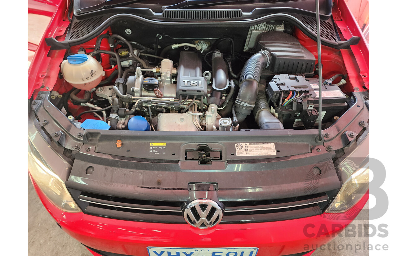 8/2012 Volkswagen Polo 77 TSI Comfortline 6R MY12 5d Hatchback Red 1.2L
