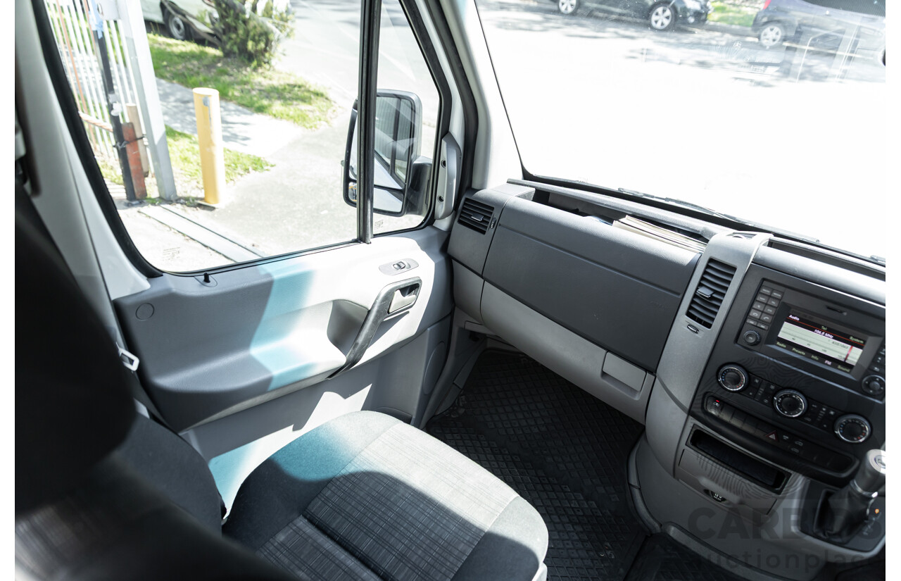 10/2014 Mercedes-Benz Sprinter 316CDI Extra Long High Roof (RWD) 906 MY14 3d Van Arctic White Turbo Diesel 2.1L - 7 Seater Custom Wheelchair Lift