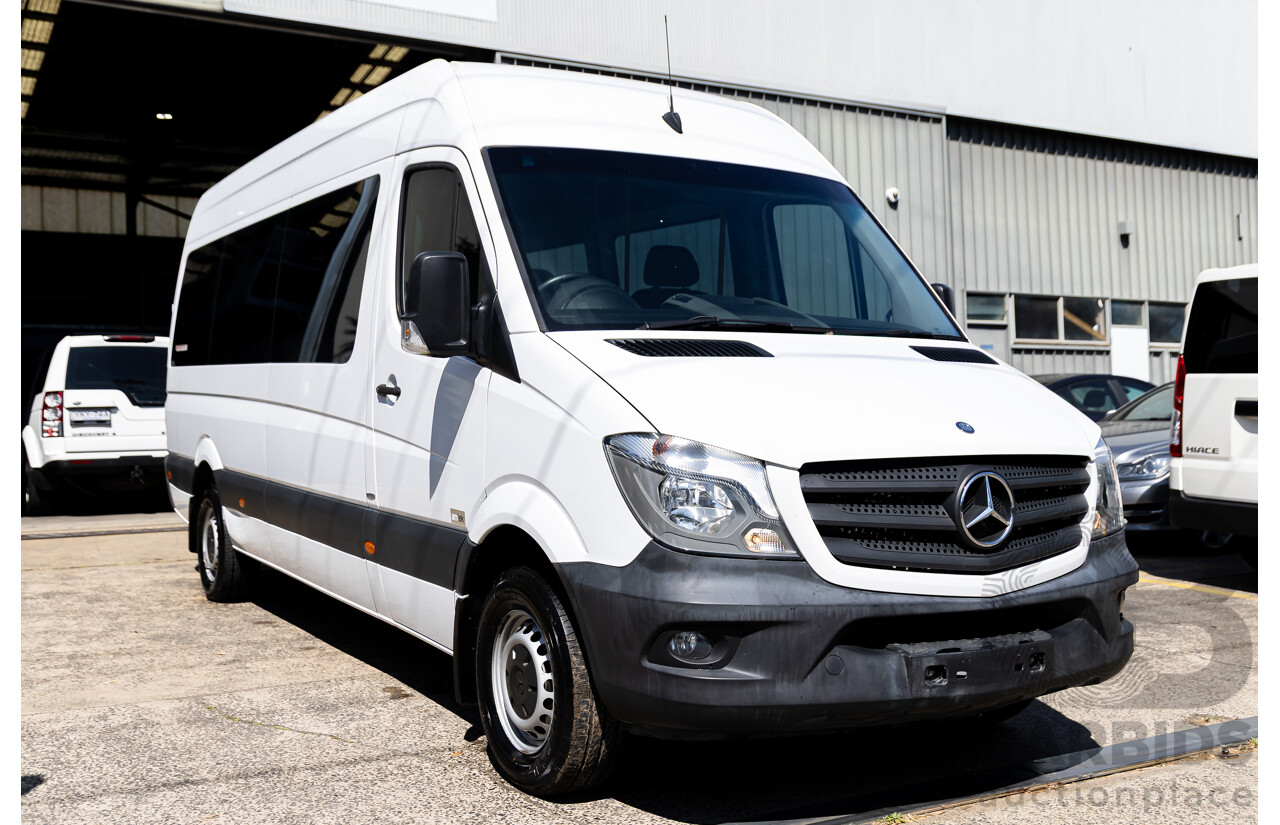 10/2014 Mercedes-Benz Sprinter 316CDI Extra Long High Roof (RWD) 906 MY14 3d Van Arctic White Turbo Diesel 2.1L - 7 Seater Custom Wheelchair Lift