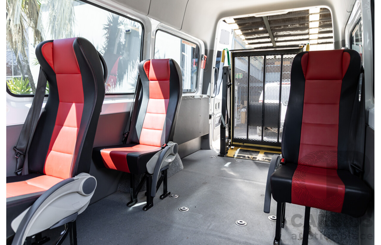 10/2014 Mercedes-Benz Sprinter 316CDI Extra Long High Roof (RWD) 906 MY14 3d Van Arctic White Turbo Diesel 2.1L - 7 Seater Custom Wheelchair Lift