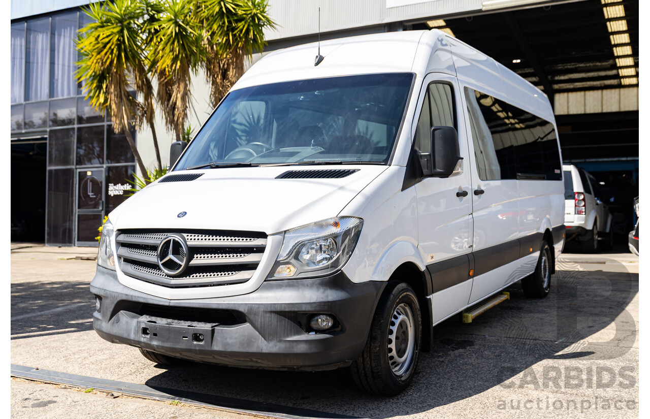 10/2014 Mercedes-Benz Sprinter 316CDI Extra Long High Roof (RWD) 906 MY14 3d Van Arctic White Turbo Diesel 2.1L - 7 Seater Custom Wheelchair Lift