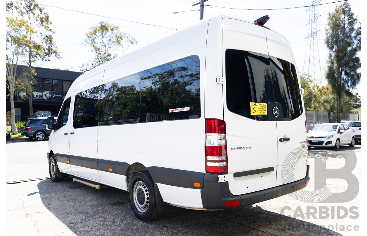 10/2014 Mercedes-Benz Sprinter 316CDI Extra Long High Roof (RWD) 906 MY14 3d Van Arctic White Turbo Diesel 2.1L - 7 Seater Custom Wheelchair Lift